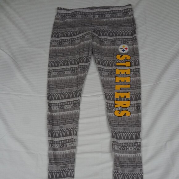 NFL TEAM PITTSBURGH STEELERS FOOTBALL LEGGINGS LOUNGE PANTS WOMENS MEDIUM K587 - Picture 1 of 5